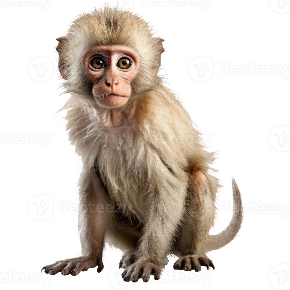 Monkey isolated on transparent background . AI Generated png
