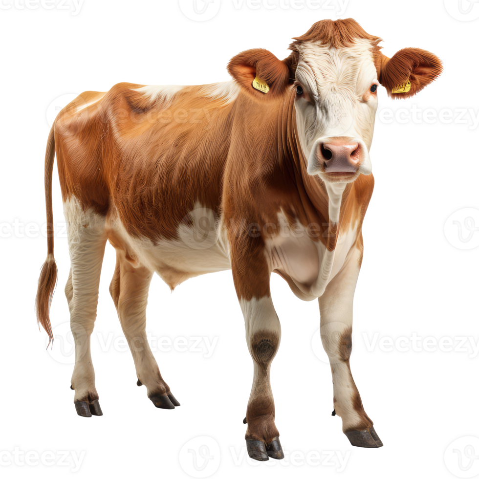 vaca aislado en transparente antecedentes . ai generado png