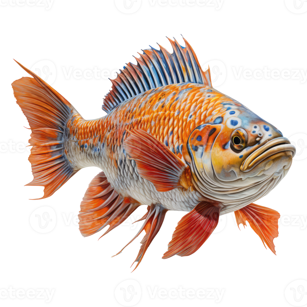 Fish isolated on transparent background . AI Generated png