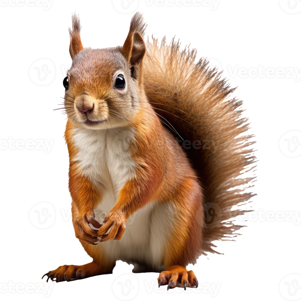 Squirrel isolated on transparent background . AI Generated png