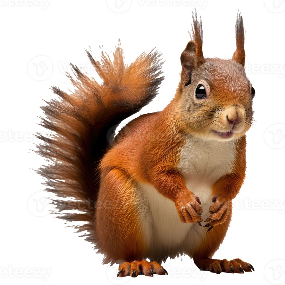 Squirrel isolated on transparent background . AI Generated png