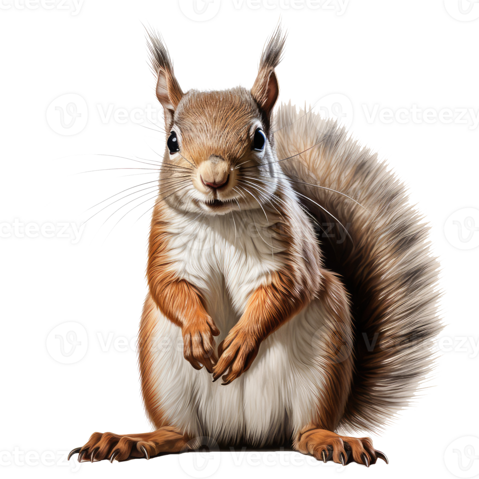 Squirrel isolated on transparent background . AI Generated png