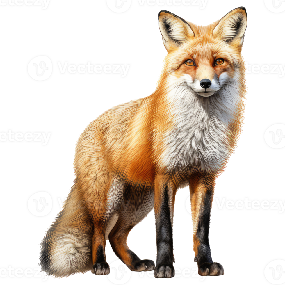 Fox isolated on transparent background . AI Generated png
