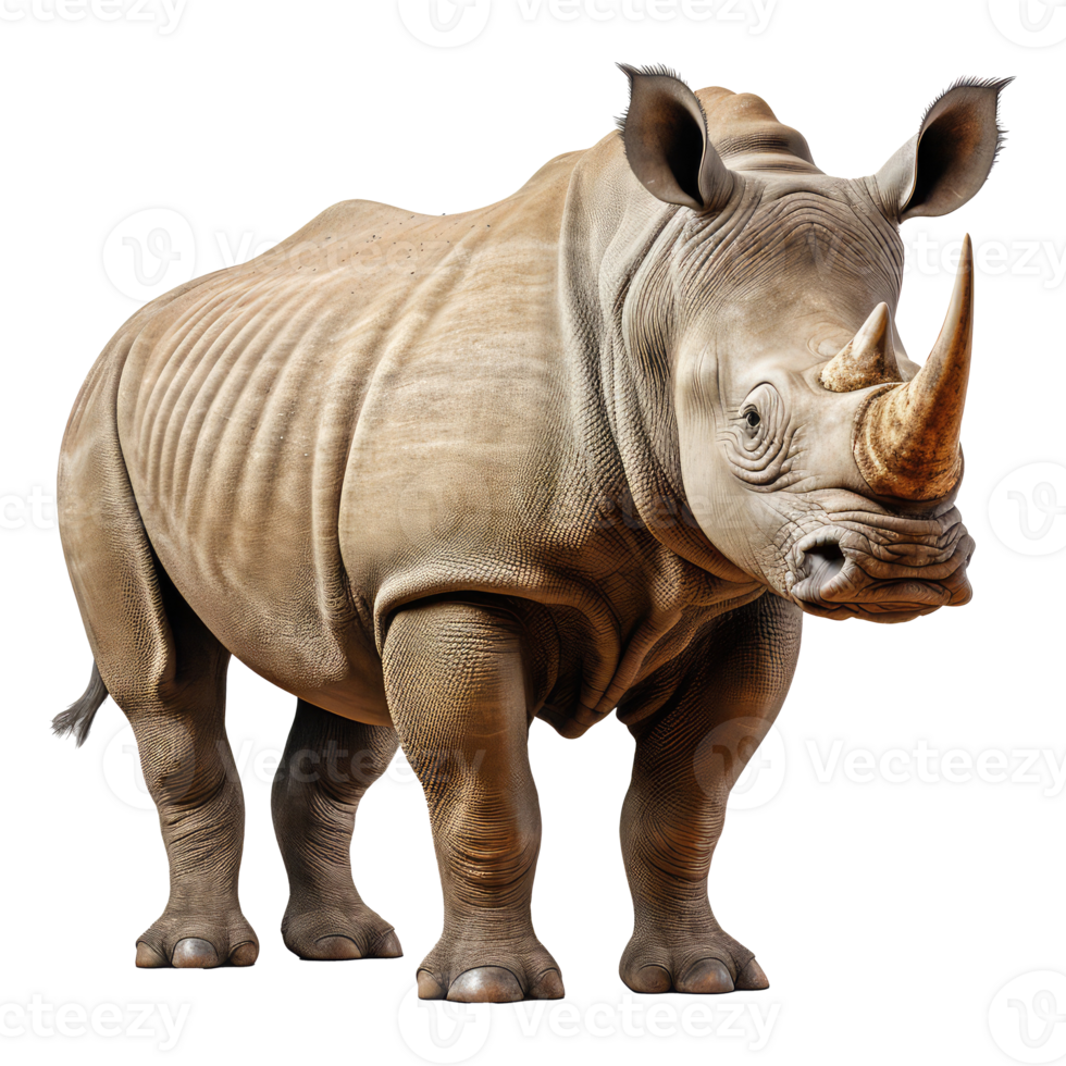 Rhino isolated on transparent background . AI Generated png