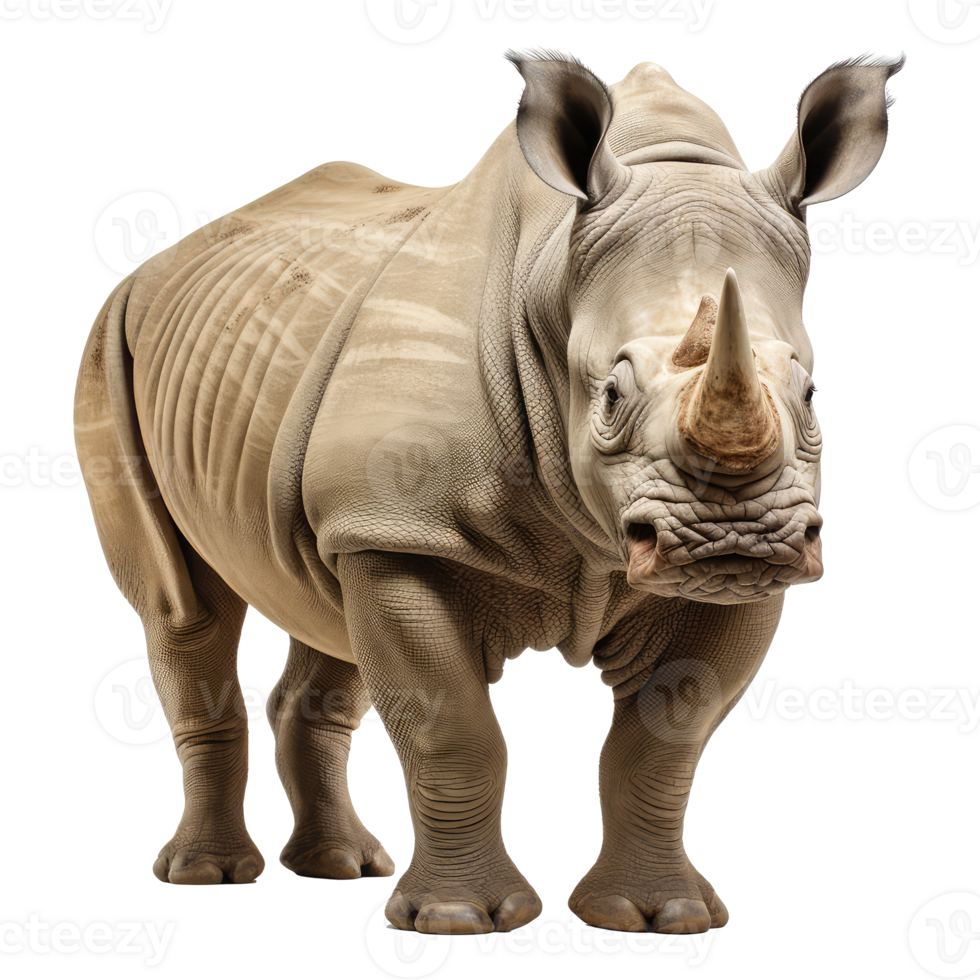 Rhino isolated on transparent background . AI Generated png