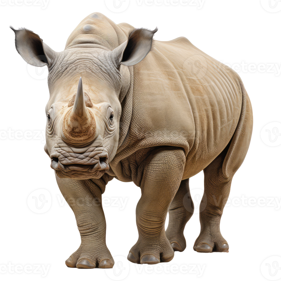 Rhino isolated on transparent background . AI Generated png