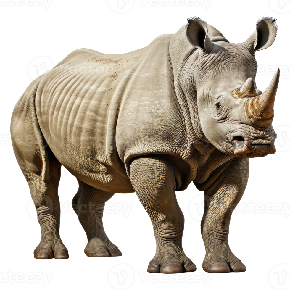 Rhino isolated on transparent background . AI Generated png