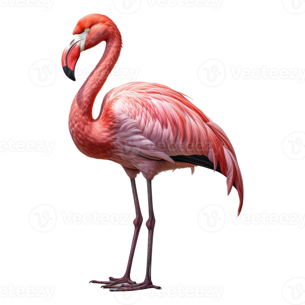 Flamingo isolated on transparent background . AI Generated png