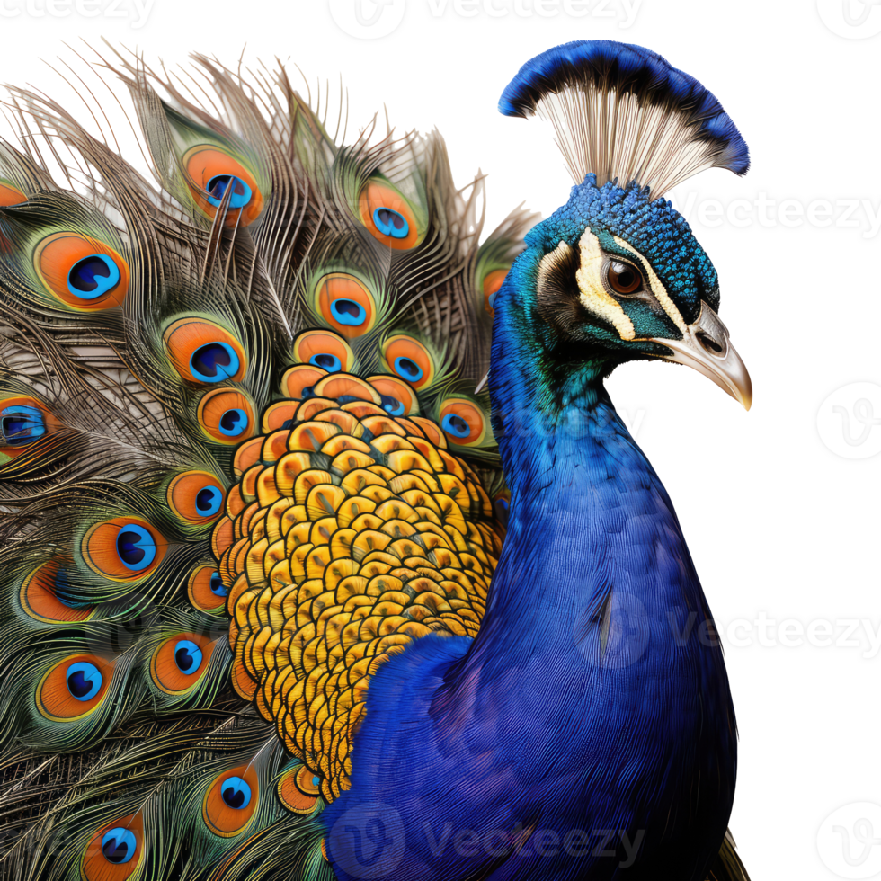Peacock isolated on transparent background . AI Generated png