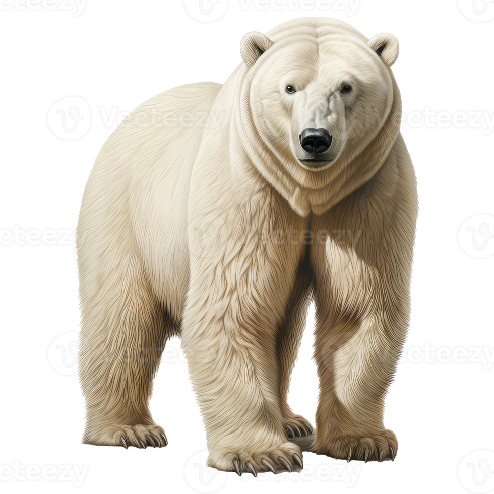 Polar bear isolated on transparent background . AI Generated png
