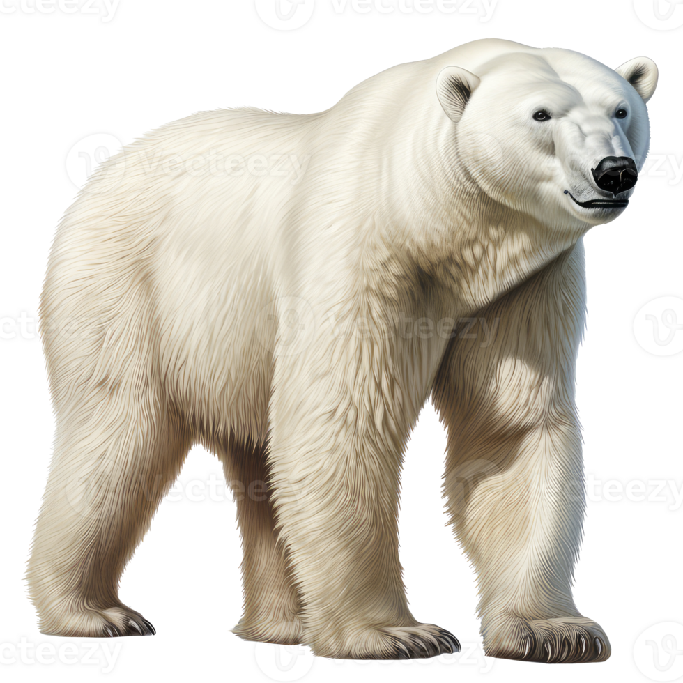 Polar bear isolated on transparent background . AI Generated png