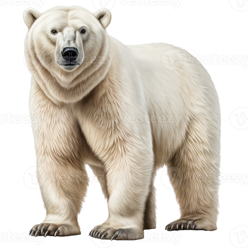 Polar bear isolated on transparent background . AI Generated png