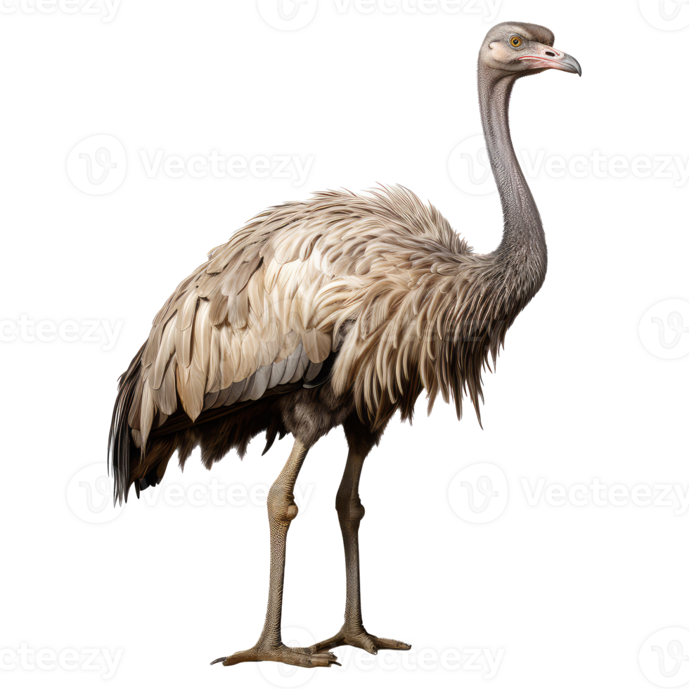 Ostrich isolated on transparent background . AI Generated png