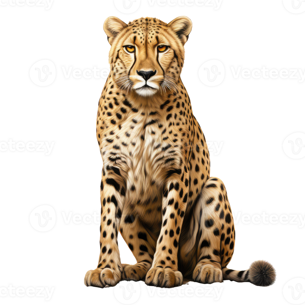 Cheetah isolated on transparent background . AI Generated png