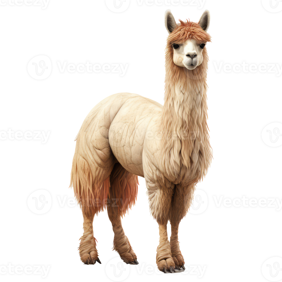 lama isolated on transparent background . AI Generated png