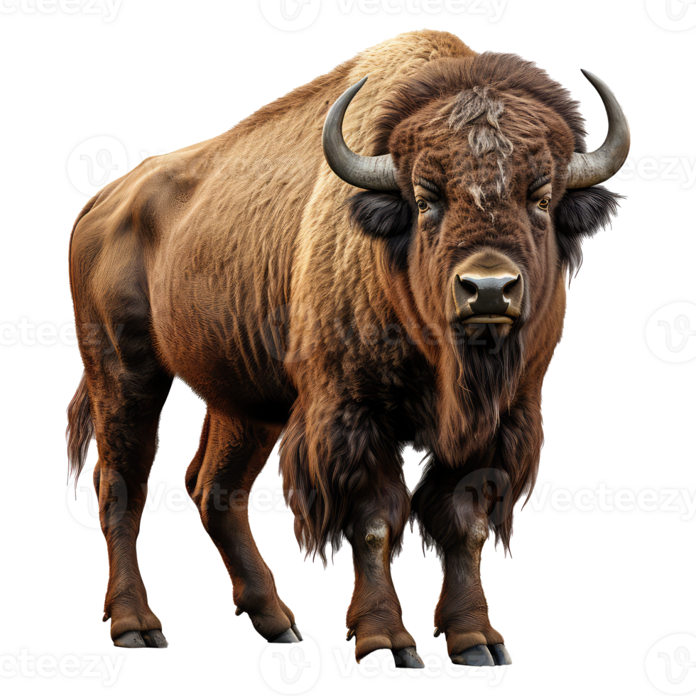 Bison isolated on transparent background . AI Generated png