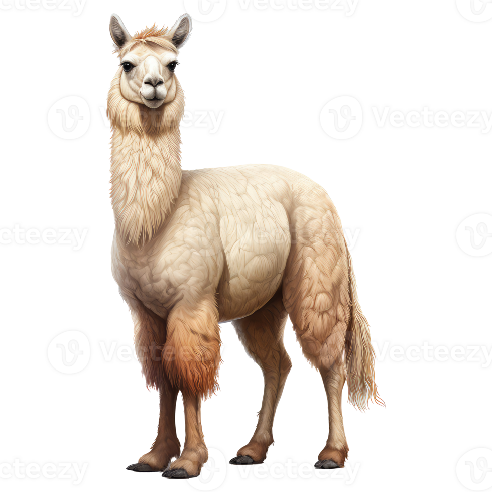 lama isolated on transparent background . AI Generated png