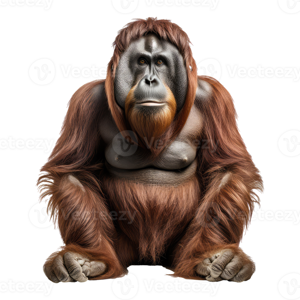 Orangutan isolated on transparent background . AI Generated png