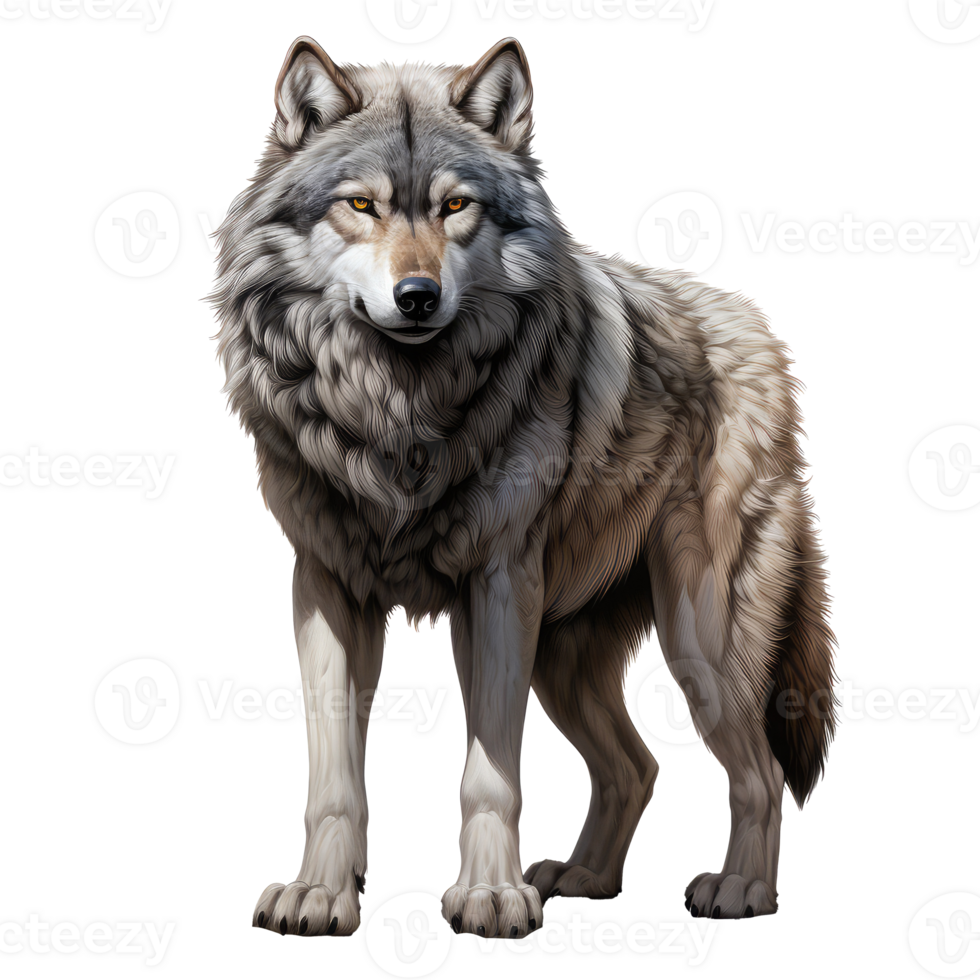 wolf isolated on transparent background . AI Generated png