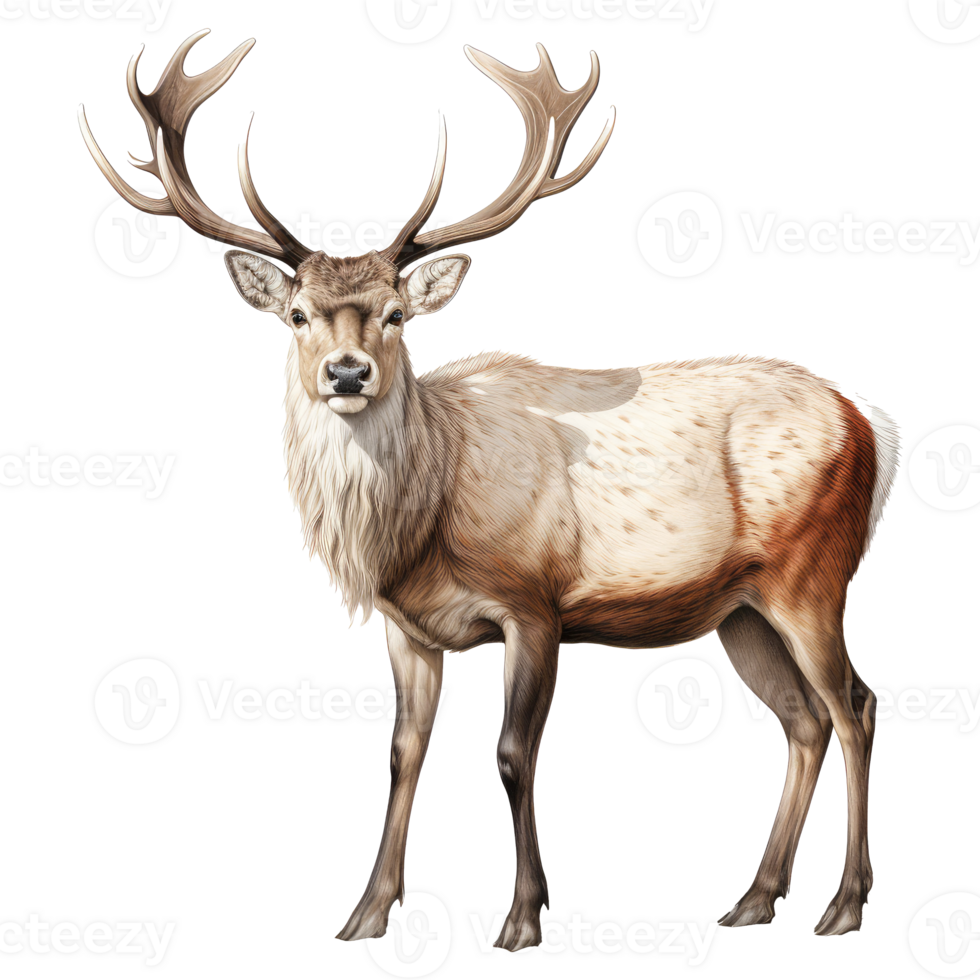 Reindeer isolated on transparent background . AI Generated png