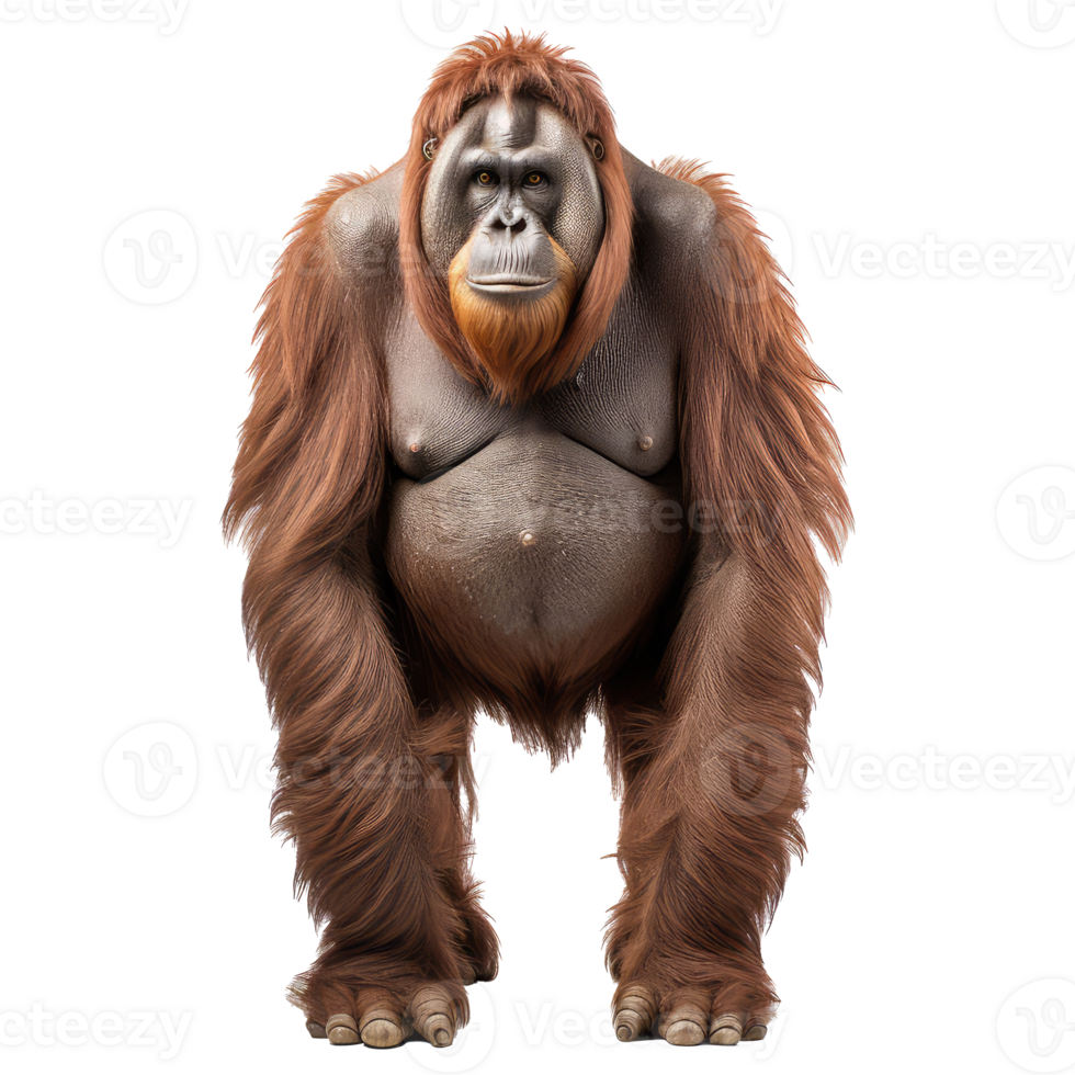 Orangutan isolated on transparent background . AI Generated png