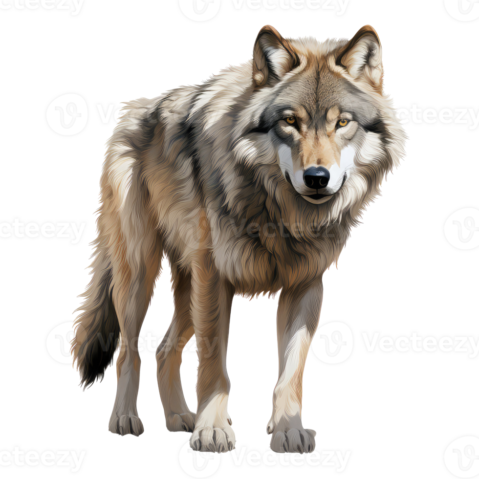 wolf isolated on transparent background . AI Generated png