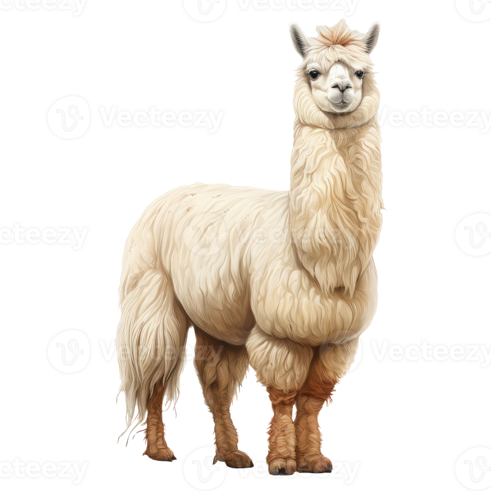 lama isolated on transparent background . AI Generated png
