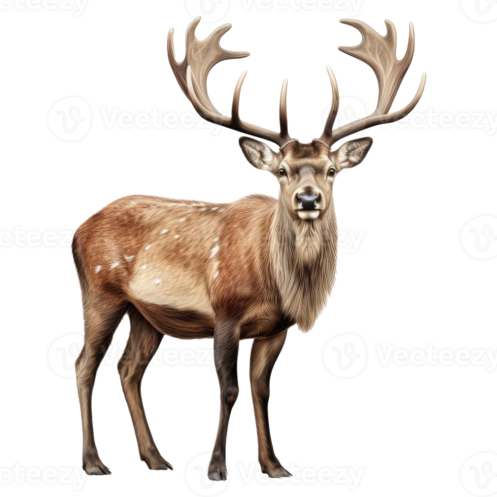 Reindeer isolated on transparent background . AI Generated png