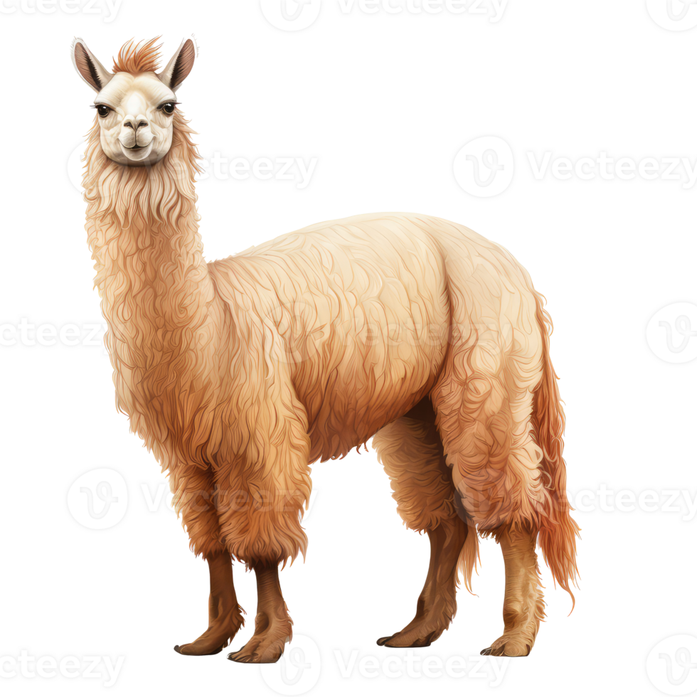 lama isolated on transparent background . AI Generated png