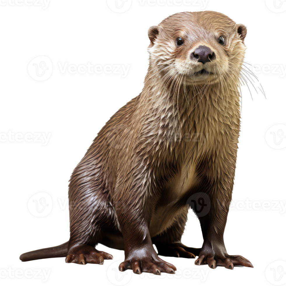 otter isolated on transparent background . AI Generated png