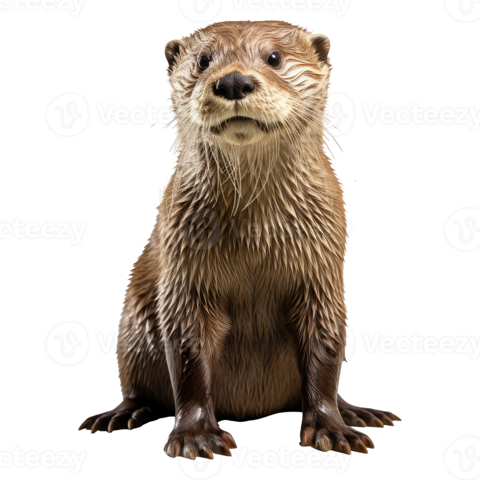 otter isolated on transparent background . AI Generated png
