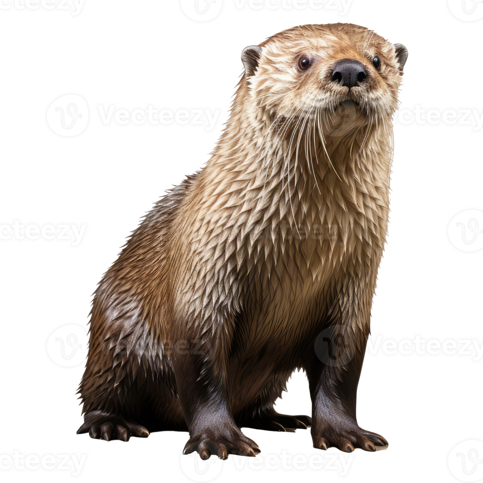otter isolated on transparent background . AI Generated png