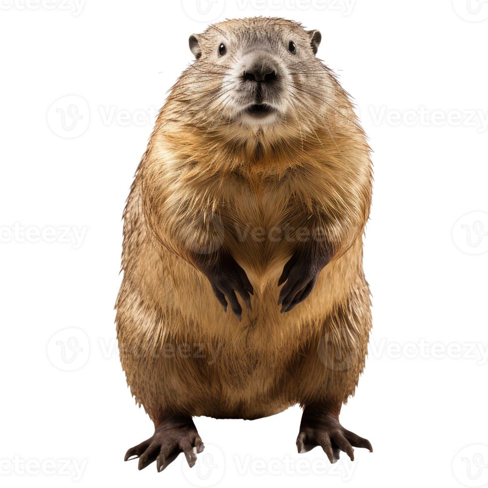 beaver isolated on transparent background . AI Generated png