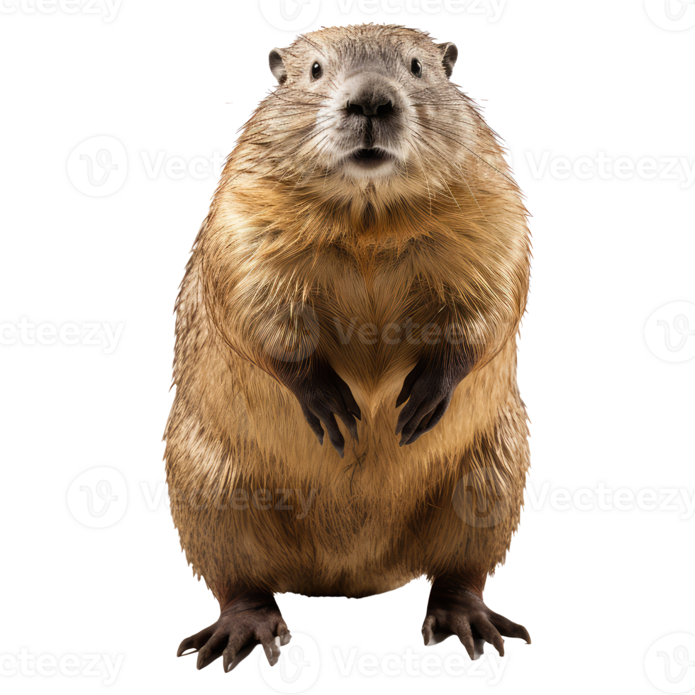 beaver isolated on transparent background . AI Generated png