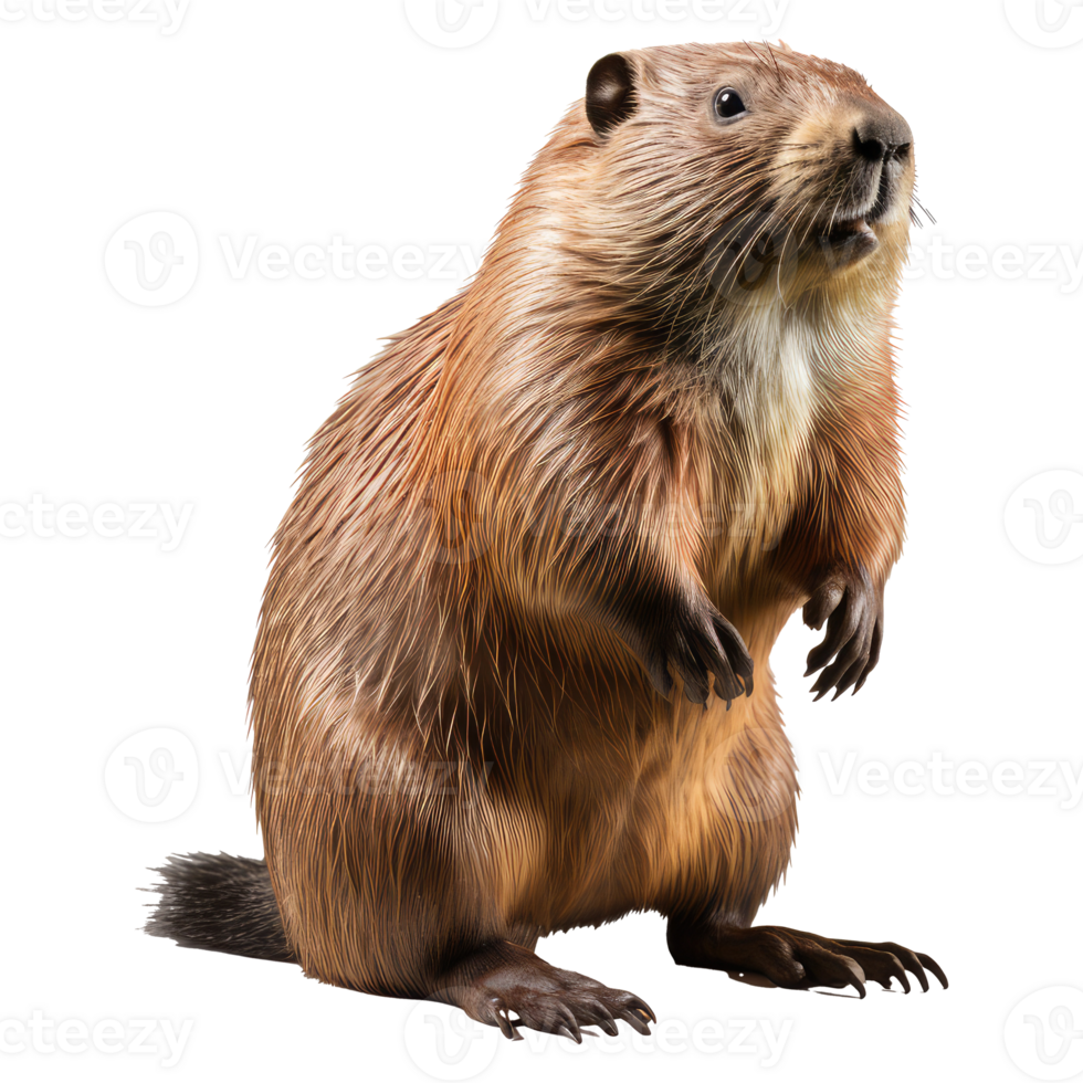 beaver isolated on transparent background . AI Generated png