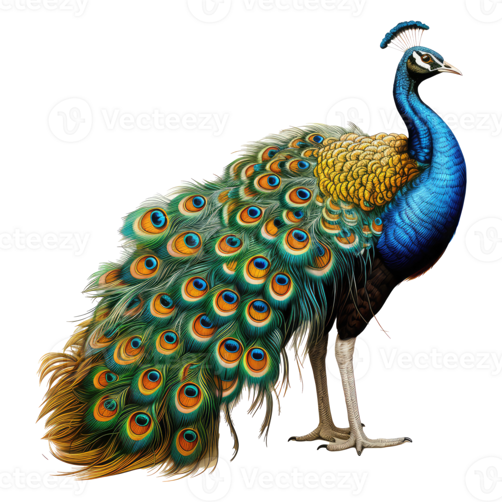 peacock isolated on transparent background . AI Generated png