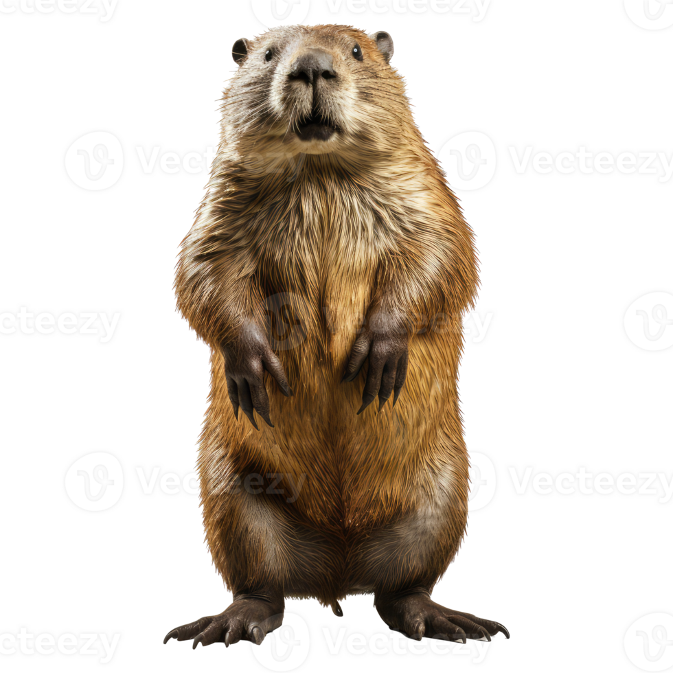 beaver isolated on transparent background . AI Generated png