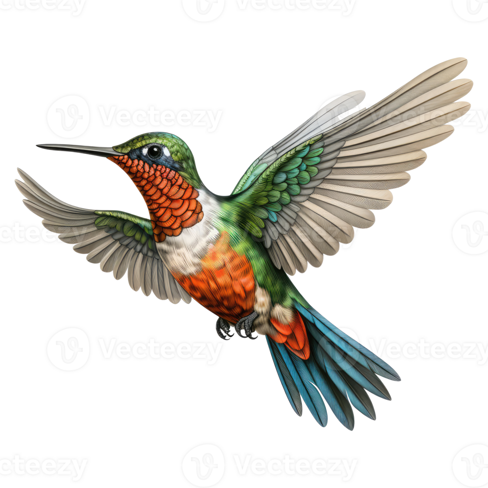 hummingbird isolated on transparent background . AI Generated png