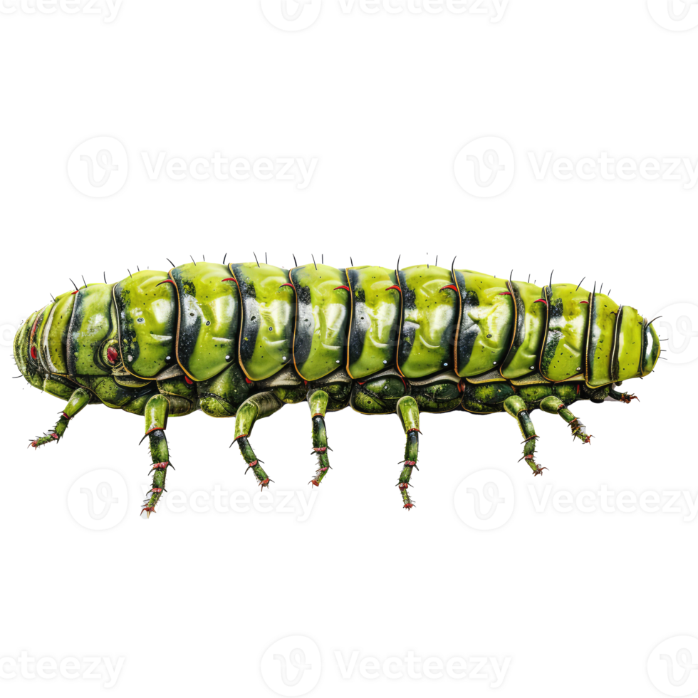 Caterpillar isolated on transparent background . AI Generated png