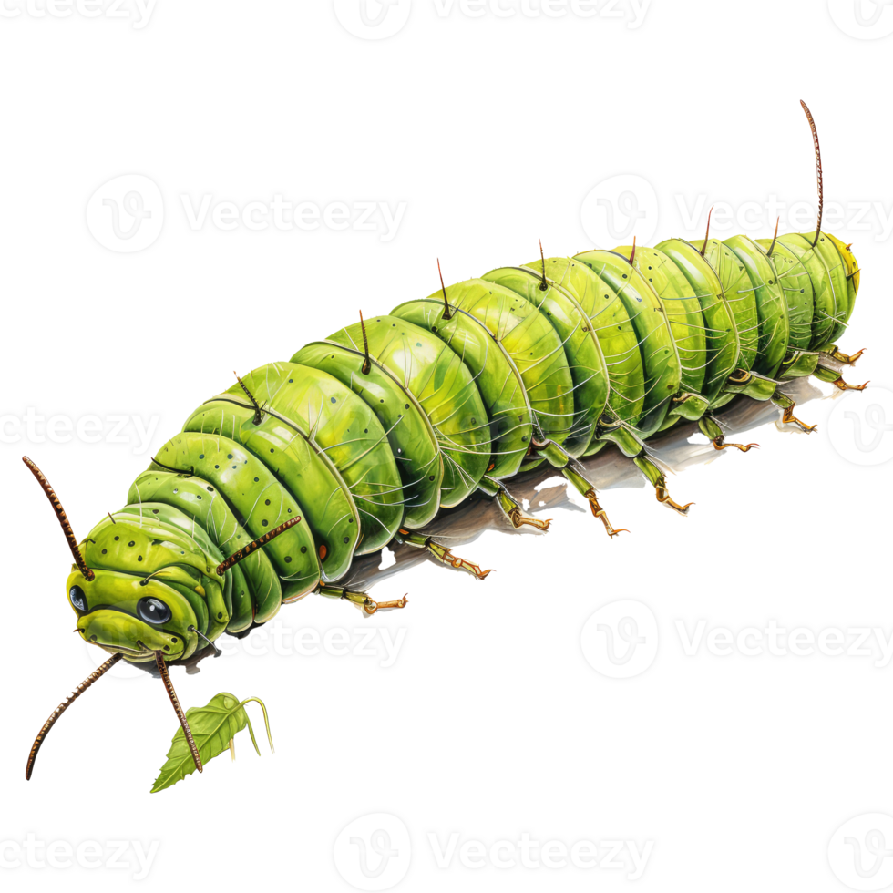 Caterpillar isolated on transparent background . AI Generated png