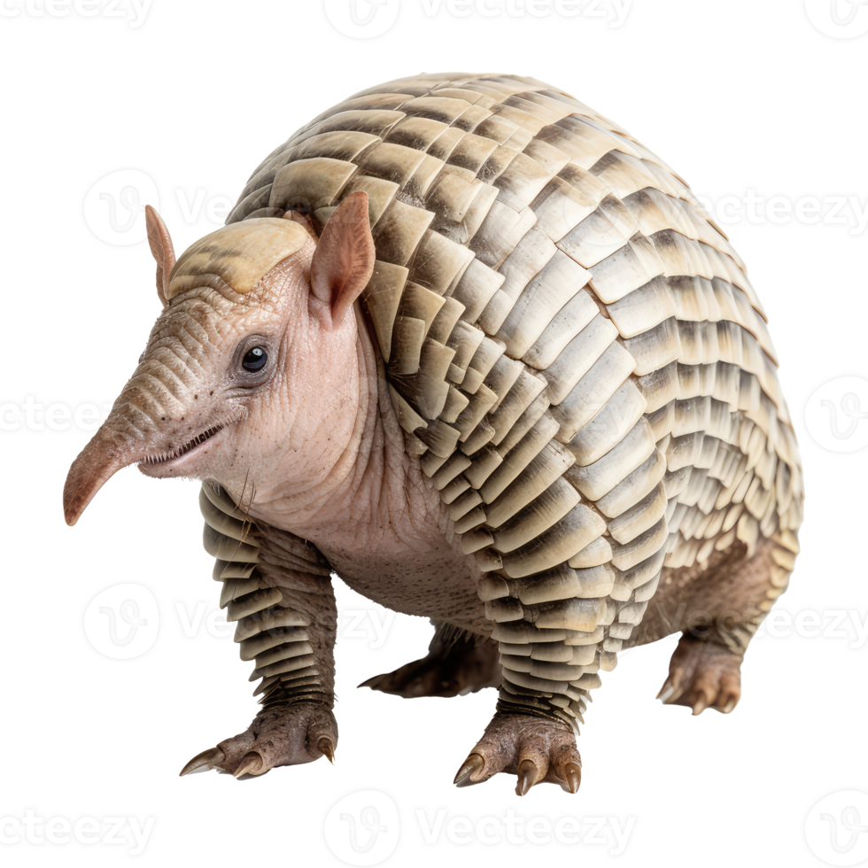 Armadillo isolated on transparent background . AI Generated png