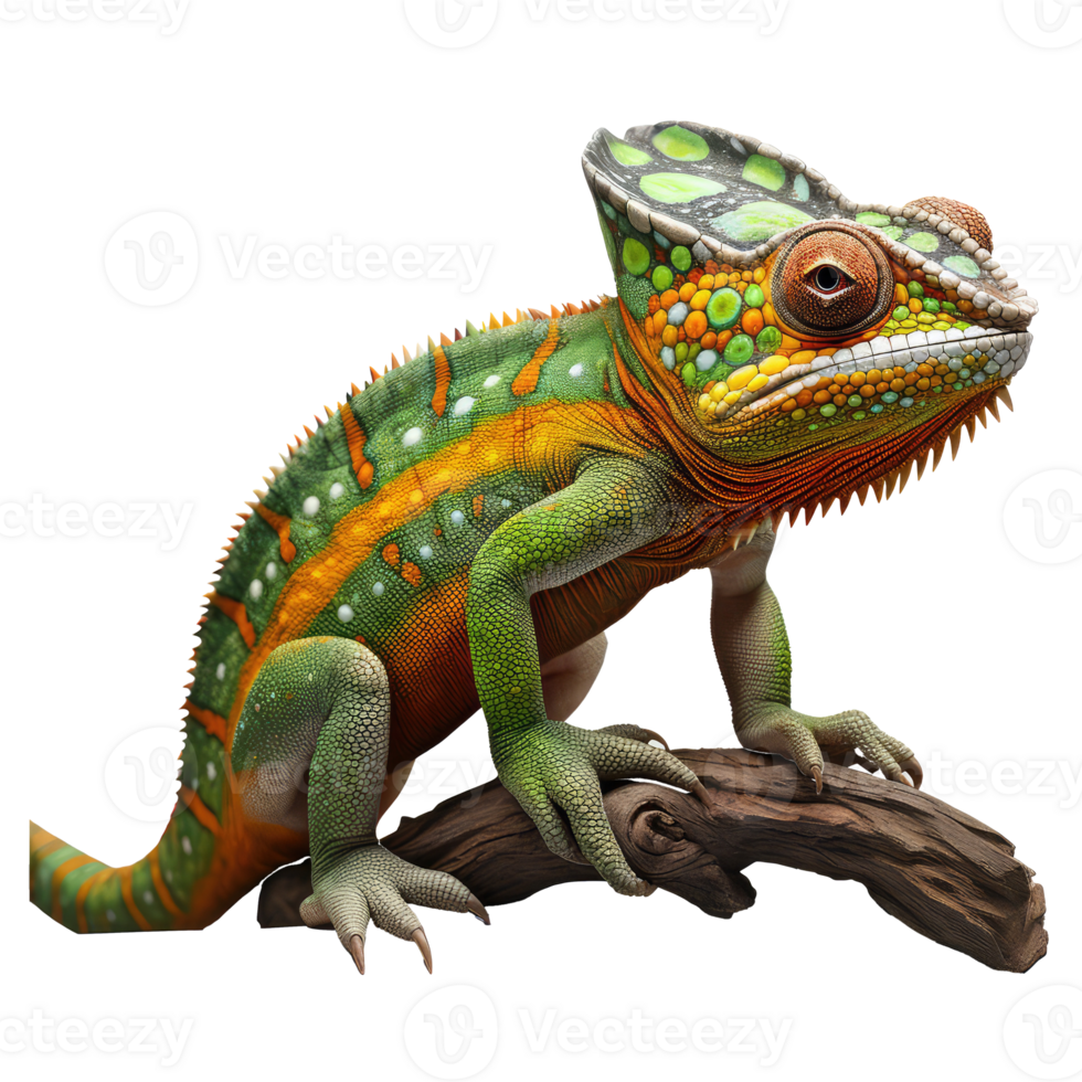 chameleon isolated on transparent background . AI Generated png