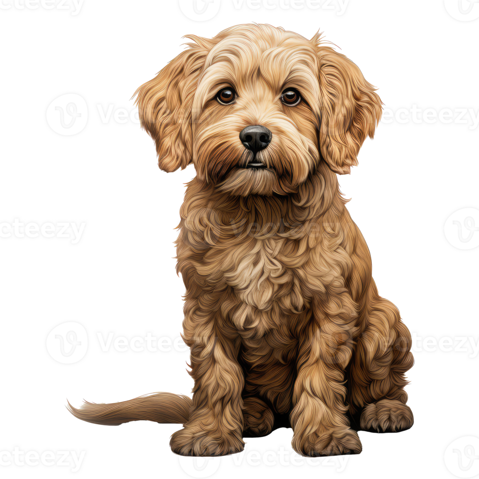 Cockapoo dog isolated on transparent background . AI Generated png