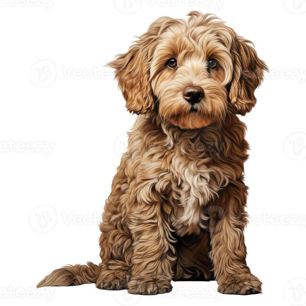 Cockapoo dog isolated on transparent background . AI Generated png