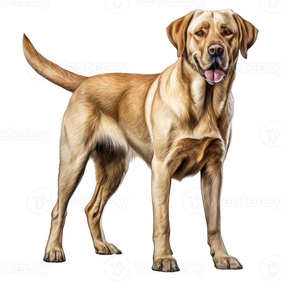 Labrador Retriever dog isolated on transparent background . AI Generated png
