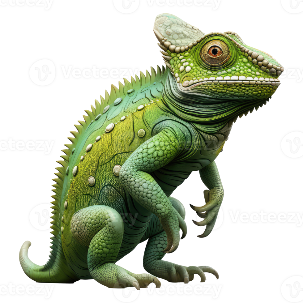 chameleon isolated on transparent background . AI Generated png