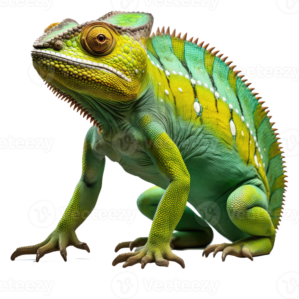 chameleon isolated on transparent background . AI Generated png