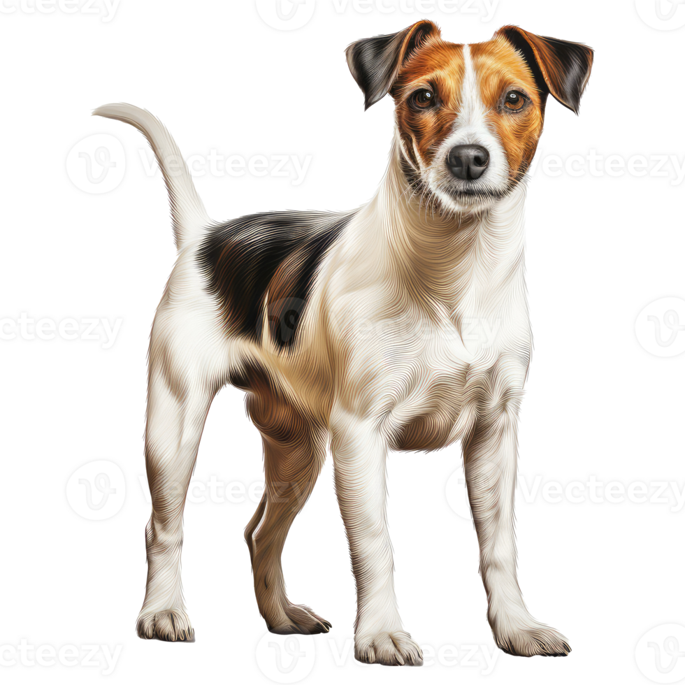 Jack Russell Terrier dog isolated on transparent background . AI Generated png