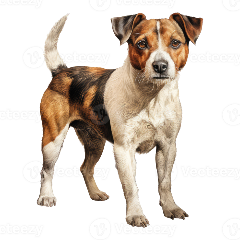 Jack Russell Terrier dog isolated on transparent background . AI Generated png