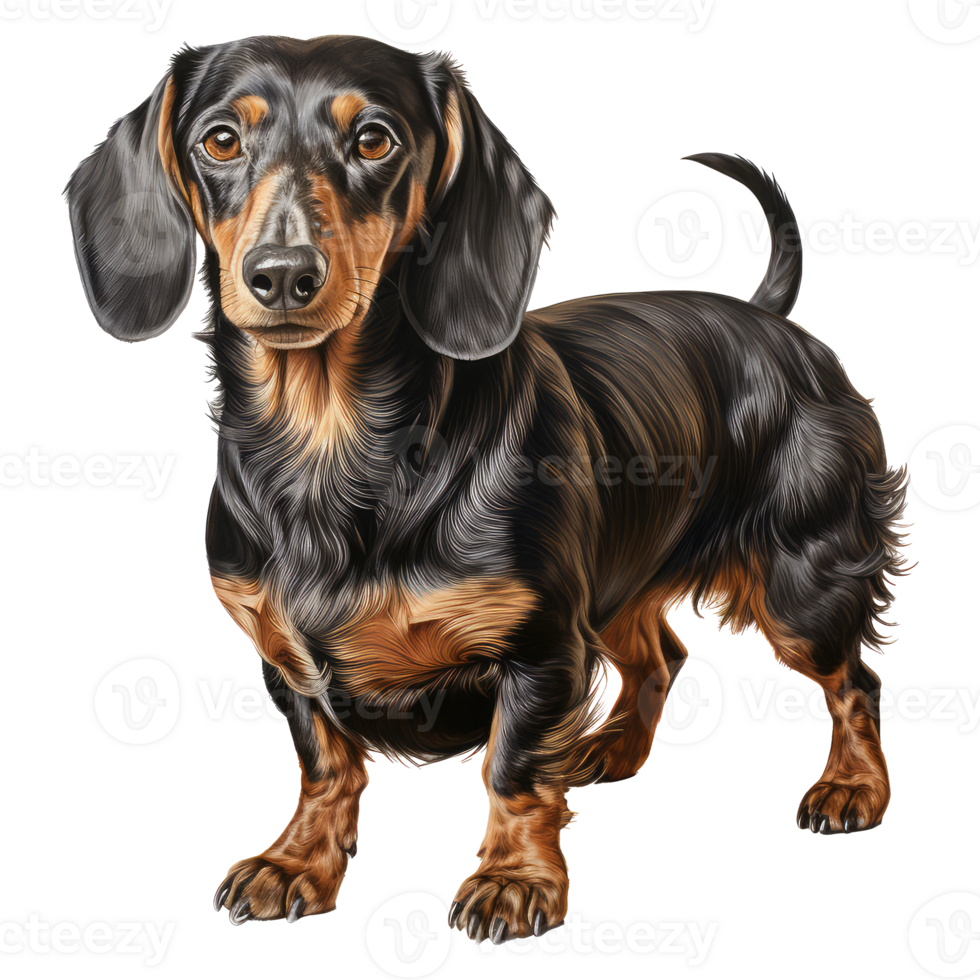 Dachshund dog isolated on transparent background . AI Generated png